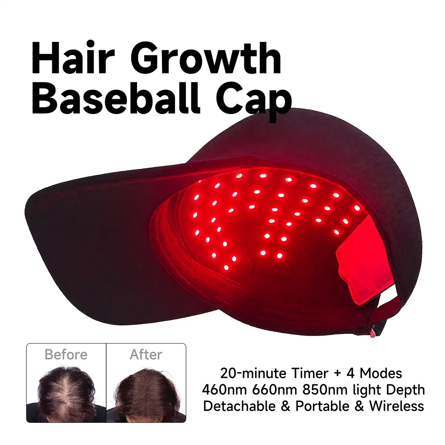 LED Red Light Therapy Cap Hair Growth Hat Light Therapy Cap for Hair Regrowth and Hair Loss Treatment