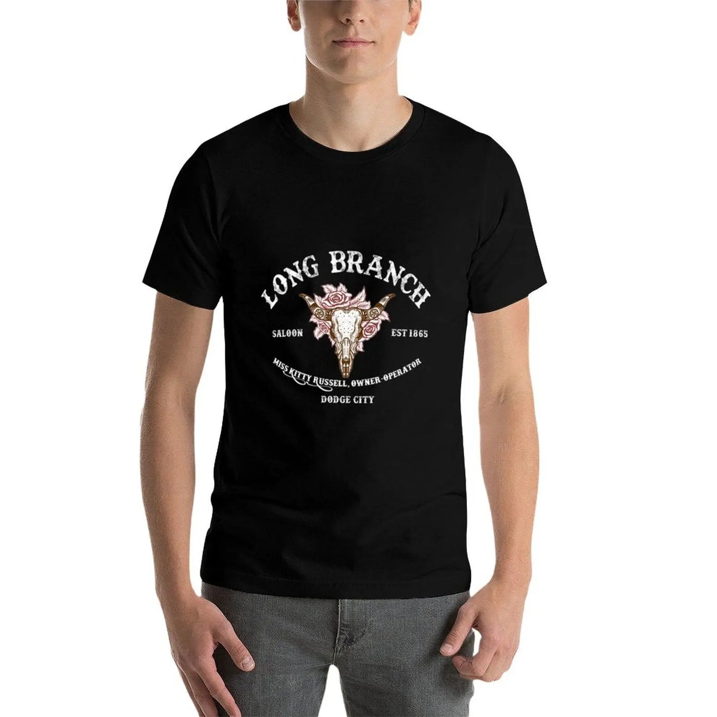 Long cotton shirts summer shirts man t T-Shirt Gunsmoke t T-Shirt Branch men 100% Saloon casual t for man shirt
