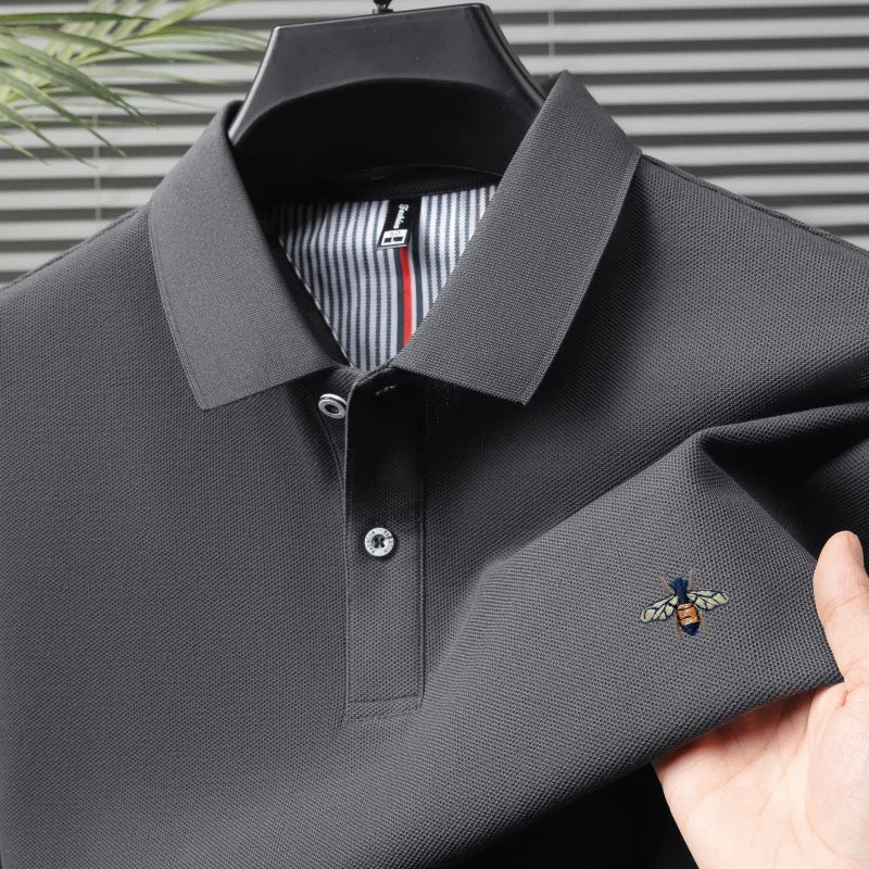 100% pure cotton men's short sleeved summer new luxury golf polo shirt high-quality brand exquisite embroidery design T-shirt to