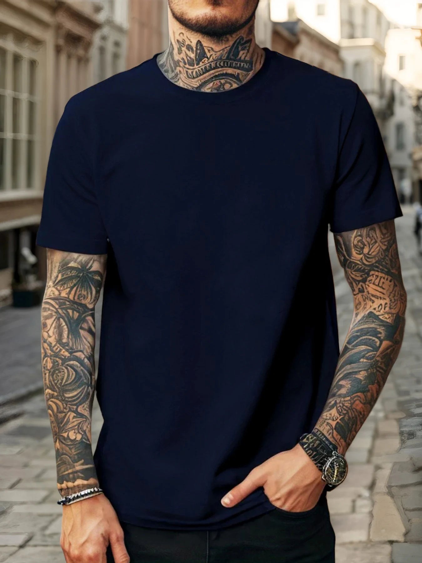 Men Pure Cotton Short Sleeve T Shirt Breathable 100% Cotton 3D Stereoscopic Cutting Casual Daily Wear Soft Comfortable Tees