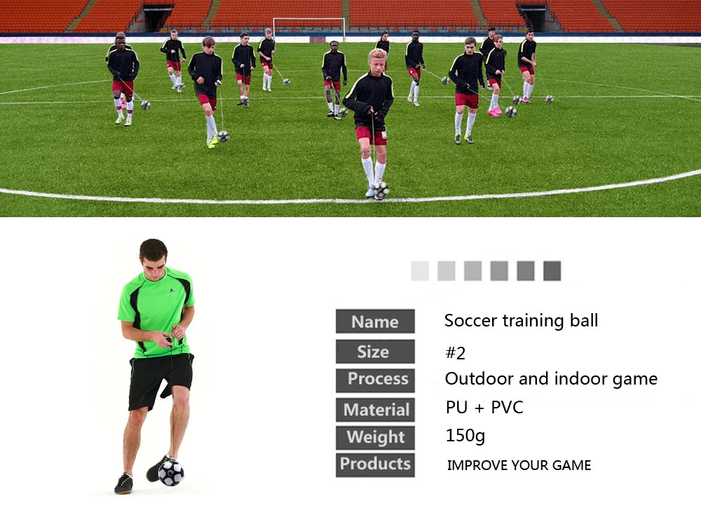 New Football BALL Kick  beginner Soccer Ball Practice Belt Training Equipment Standard Official profession Balls Size 2