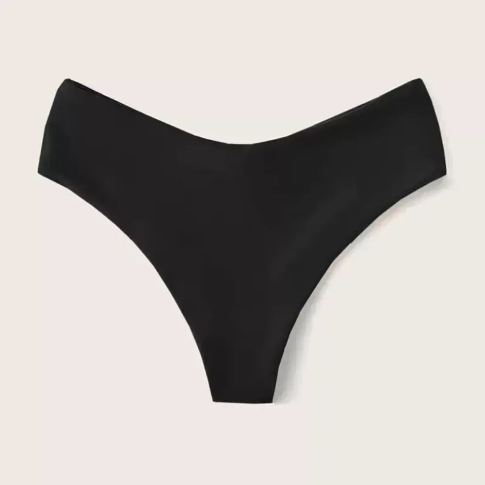 Sexy Black Women's Brazilian Bikini Bottom Swimwear - V-Cut Cheeky Thong & Swim Shorts for Beach Bathing Swimming Trunks Females