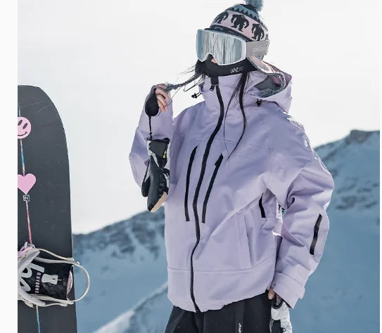 John Snow Men and Women's Winter Waterproof Warm Ski Jacket Professional Breathable Mountaineering Jacket Outdoor Snow Coat
