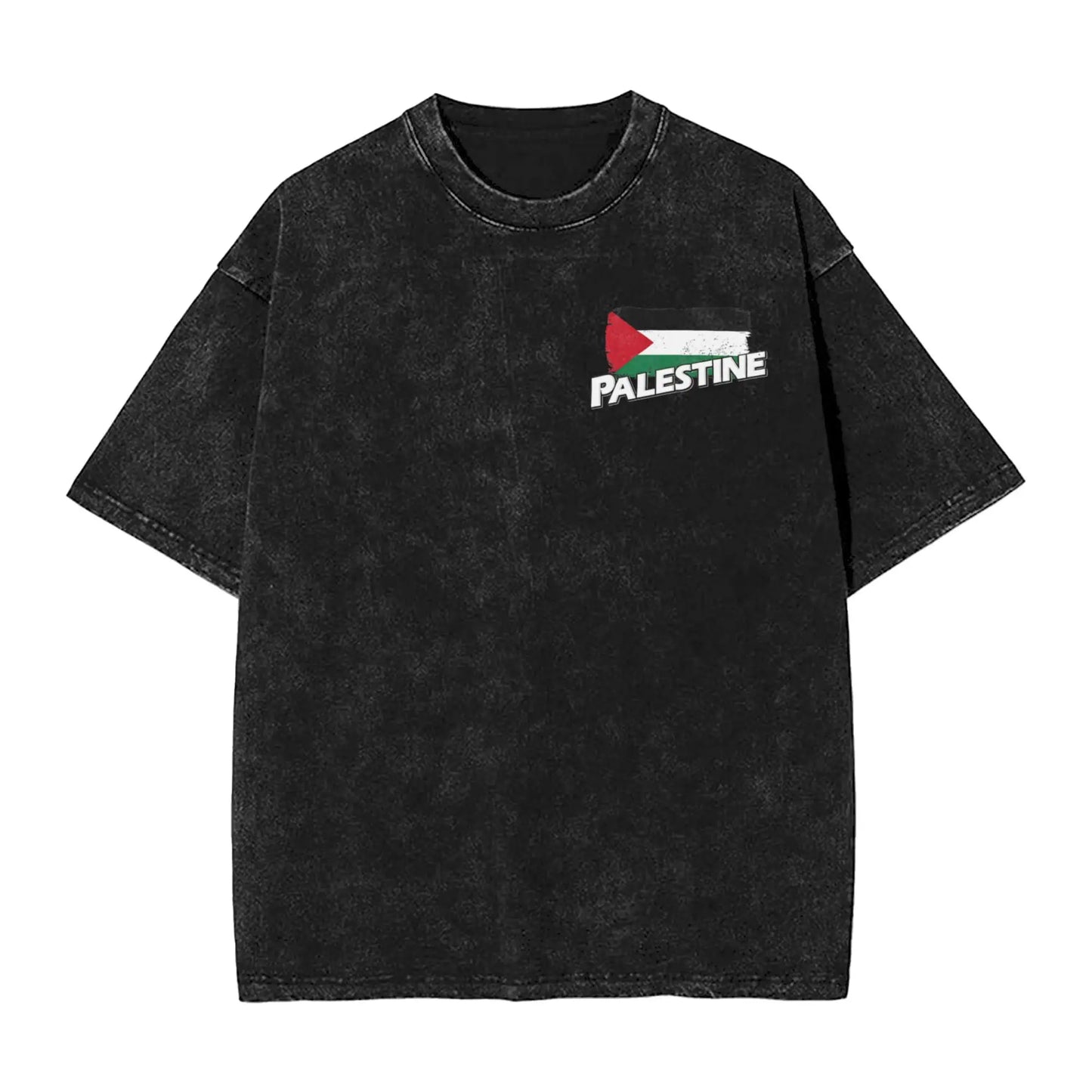 Palestine flag T Shirt Men 100% Cotton Cool T-Shirt Round Collar  Tees Short Sleeve Clothing Printed