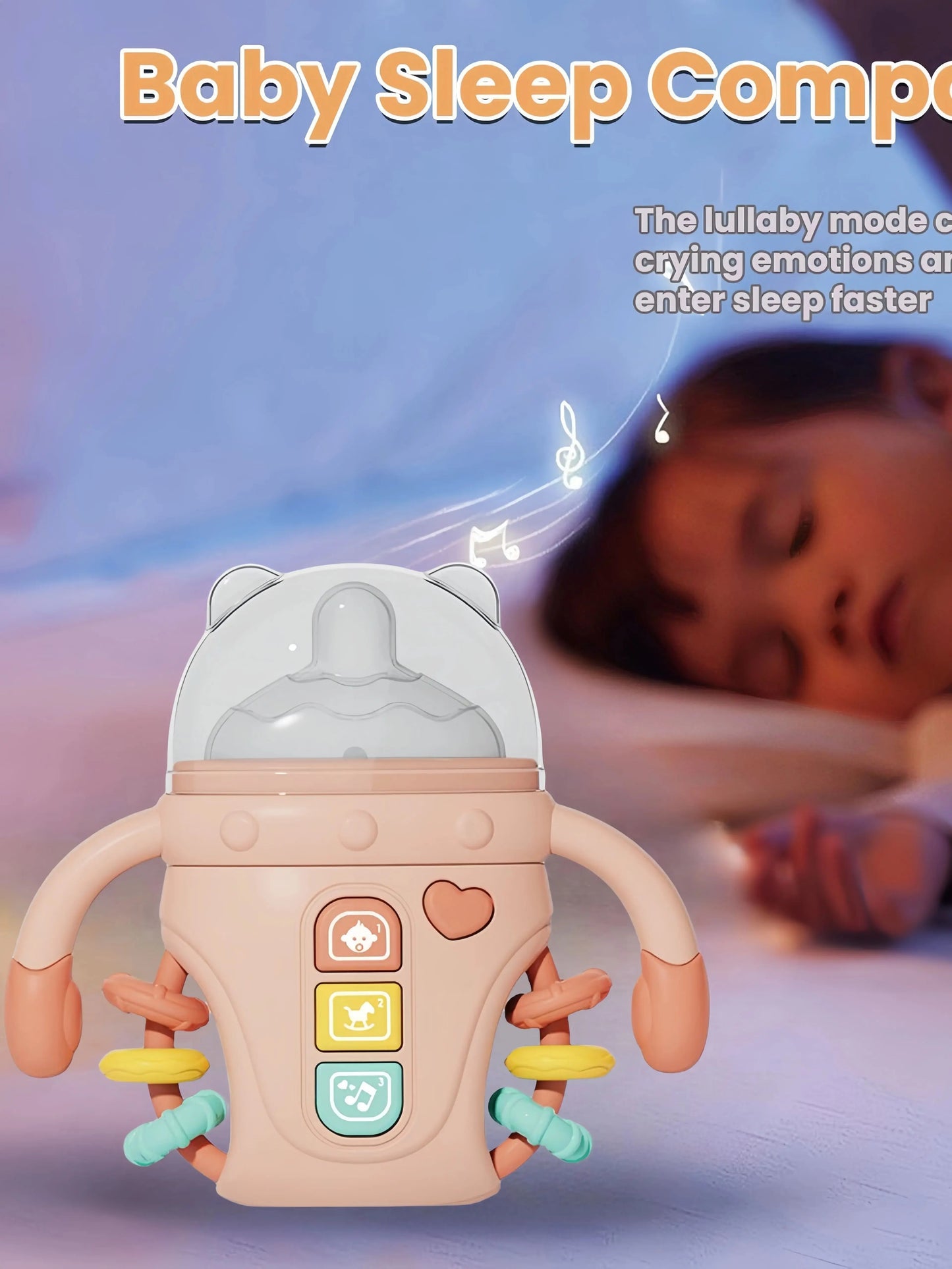 Electronic baby bottle-shaped toys/rattle toys/musical toys, songs/English words, suitable for babies over 18 months old, birthd