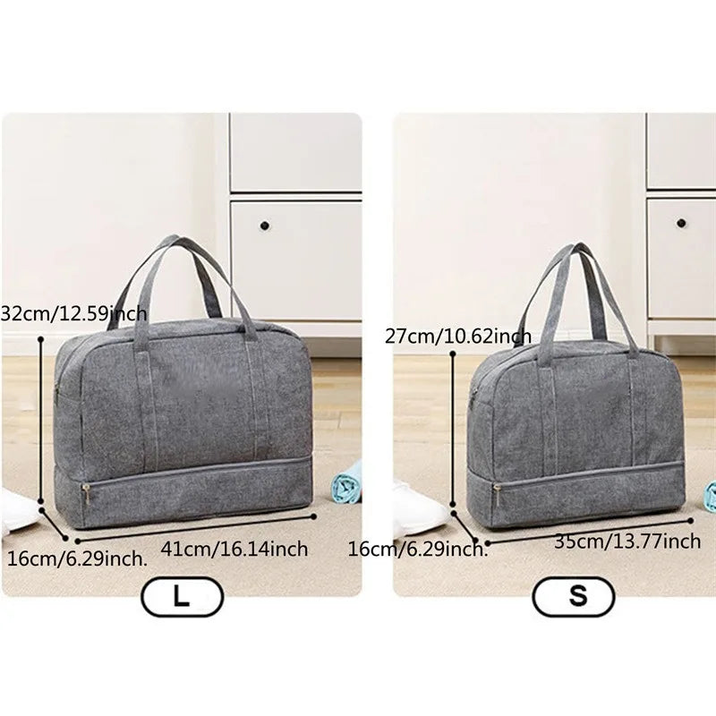 Women's Large Capacity Travel Bag Fitness Yoga Handbag Wet and Dry Wide Shoulder Strap Outdoor Tote Bag
