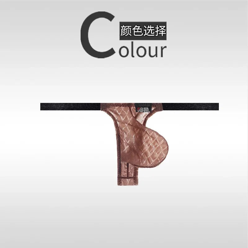 men's thongs fully transparent T-pants ultra-thin ice silk men's fun transparent low waisted slim fitting T-pants 2001