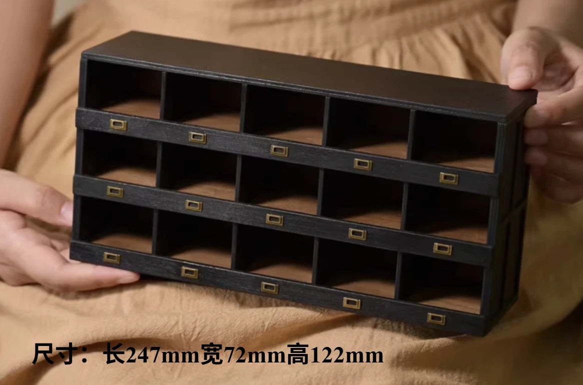 French Storage Furniture Set  StowCraft Realistic 9-Grid Cabinet Folding Garden Table Storage Display Unit 1/6 Dollhouse Diorama