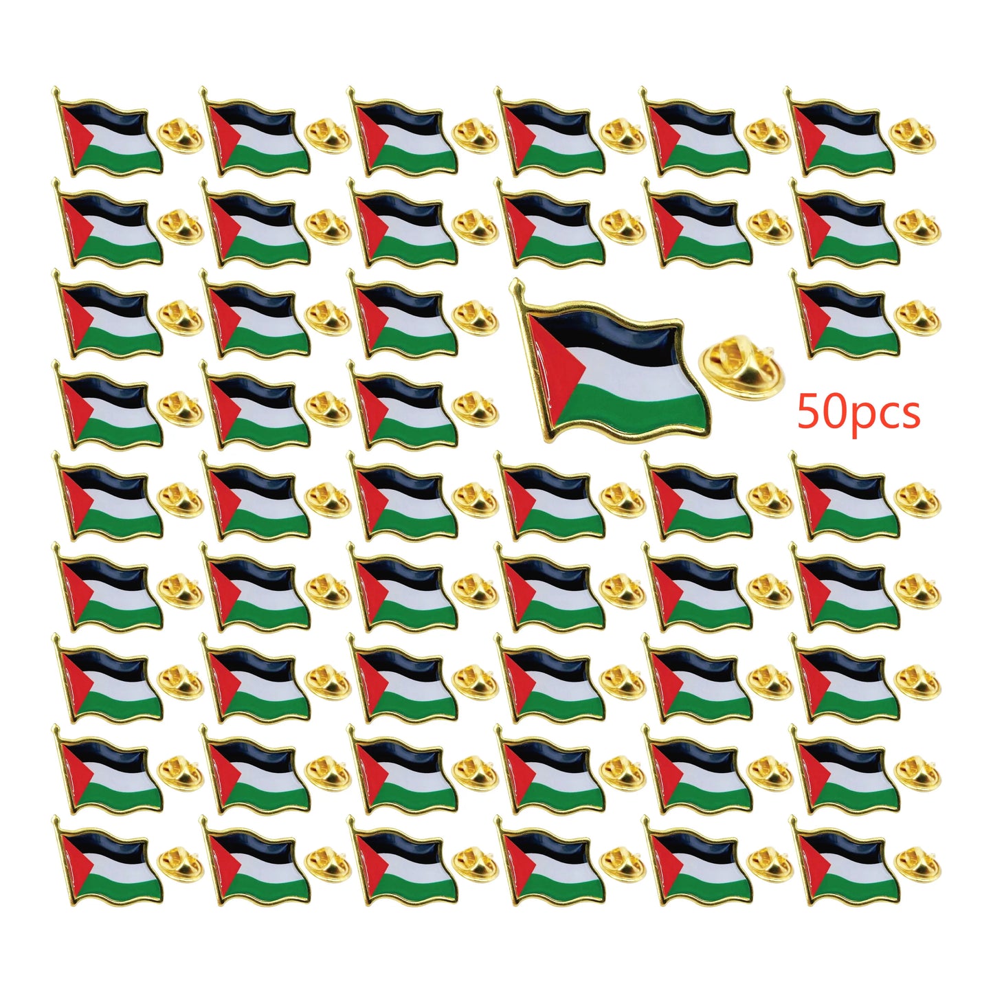 Palestine Flag Lapel Pins - Bulk Pack Palestine National Emblem Badges for Jackets Hats Backpacks And Clothes