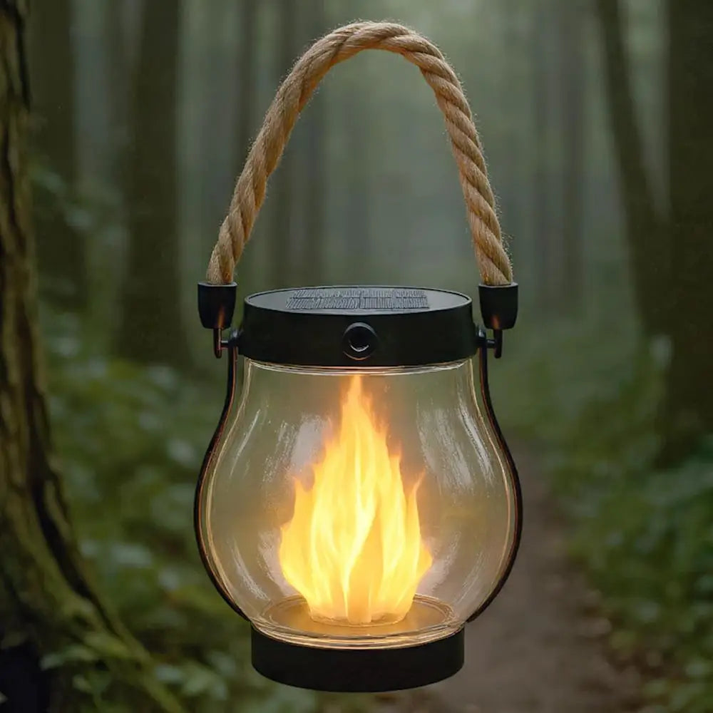 Garden Solar Lanterns Solar Lanterns Outdoor Waterproof Lighting Flickering Flame Design USB Charging Ornament for Tree Branches