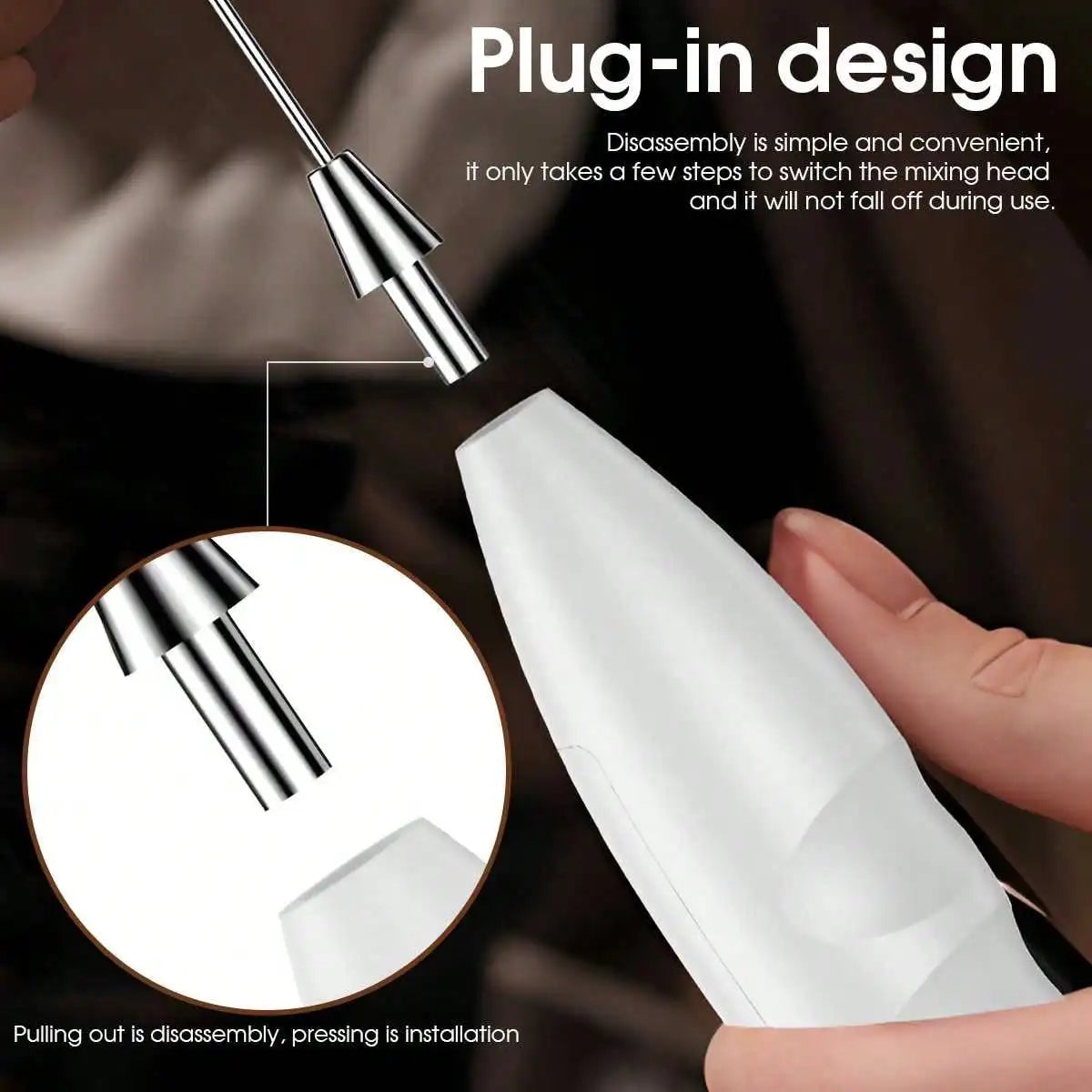 Hand blender Electric whisk blender  and milk frother for coffee, milk, oatmeal, and eggs. Saves time and effort
