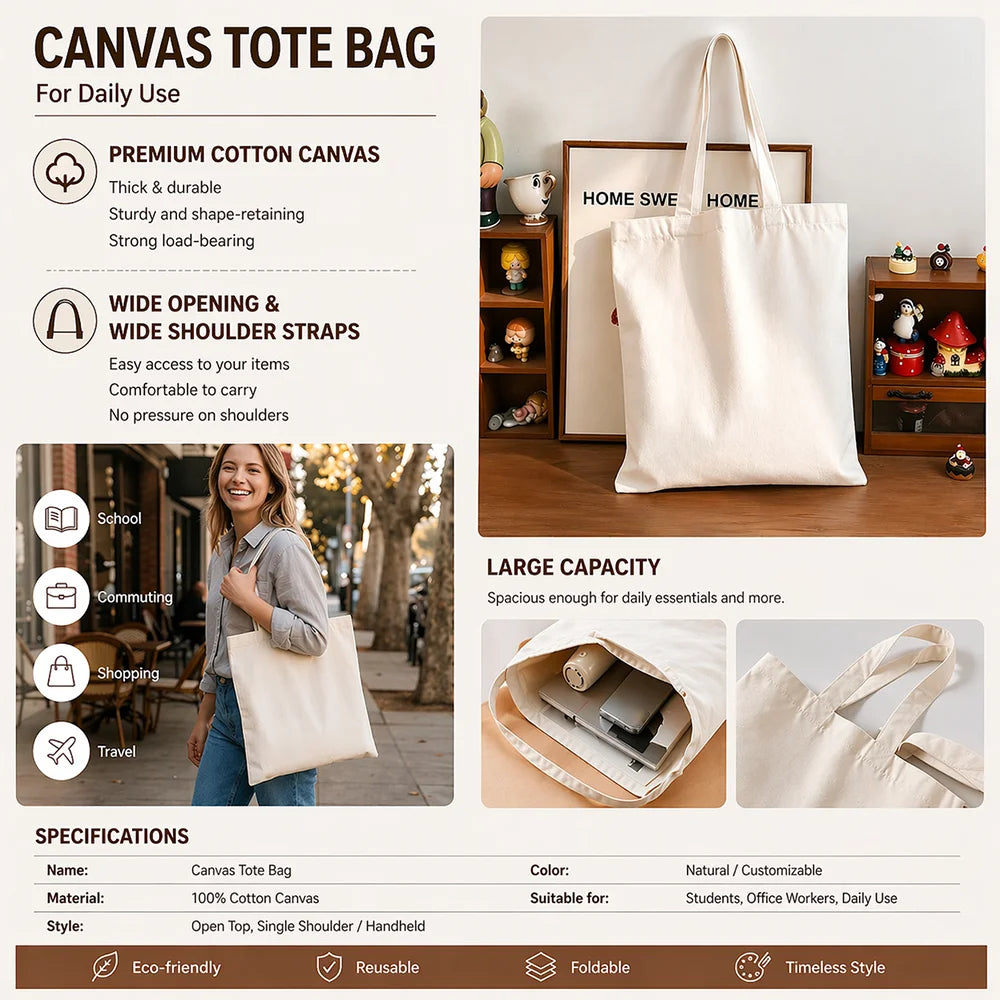 Sport S-Scotty C-Cameron Storage Bags Reusable Canvas Tote Suitable for School Class Commuting Shopping as Gifts