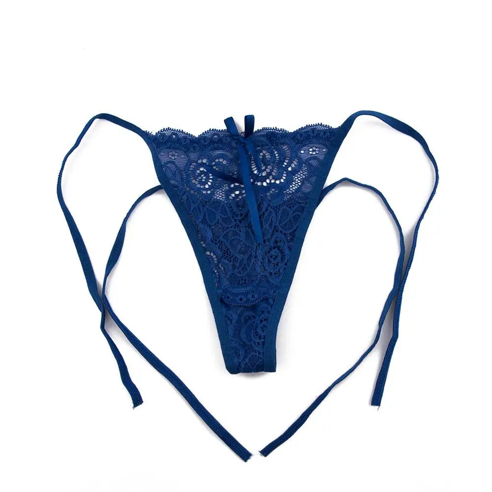 Women's Thongs Intimates Briefs Low Waist Transparent Lingerie Knickers Lace Floral