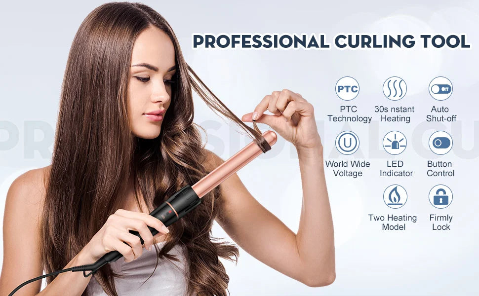 Curling Iron 5-in-1 Hair Curler Professional Curling Wand Beach Waves Hair Tools Appliances Suitable For All Hair Types