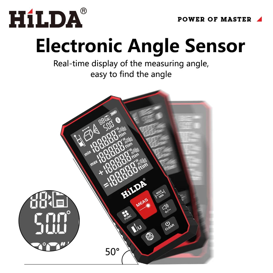 HILDA Laser Distance 100M/120M Rangefinder profesional meter laser range finder Ruler Test Tool