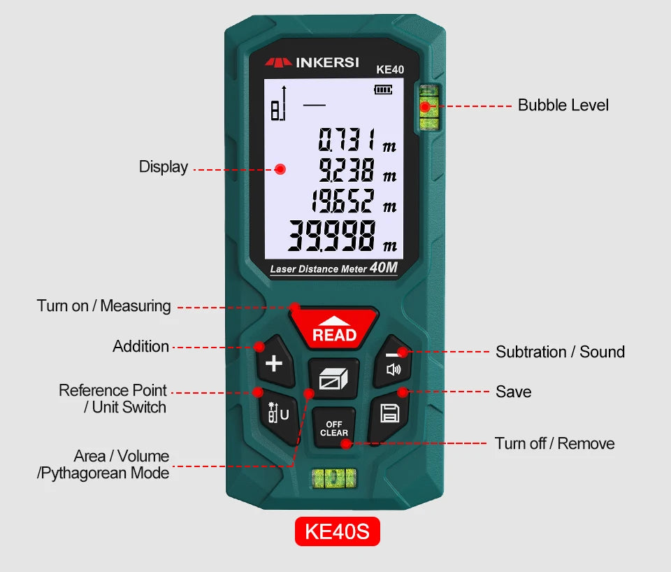 INKERSI Laser Rangefinder 120m 100m 70m 50m 40m Digital Laser Distance Meter laser Range Finder Tape Distance Measurer Tools