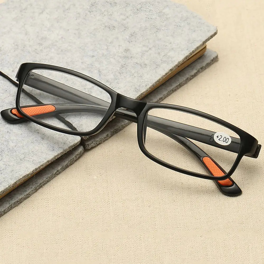 Reading Glasses for Men Women Square Frame Ultra Light Readers Eyeglasses Presbyopia with Diopter +100/+150/+200/+250/+300/+350
