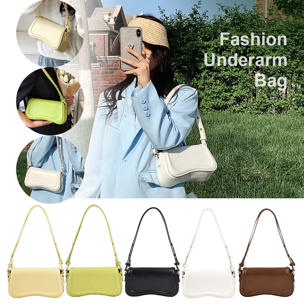 New Fashion Armpit Bags for Women Trendy Underarm Bag Soft Leather PU Purses and Handbags Designer Shoulder Bag Small Hand Bag