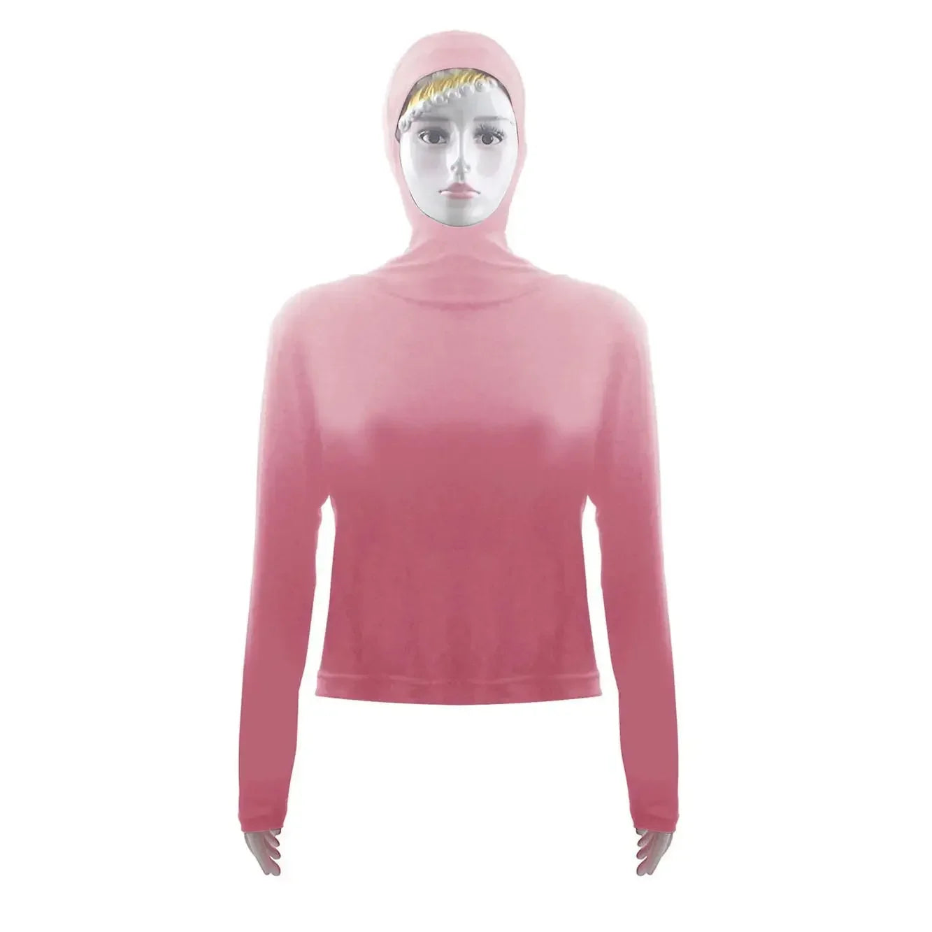 Summer Women Long Sleeve Hooded Top Shirt Sun Protection Tops Tee Stretch Swim Plain Hooded Pullover Tops Sunscreen Swim Wear