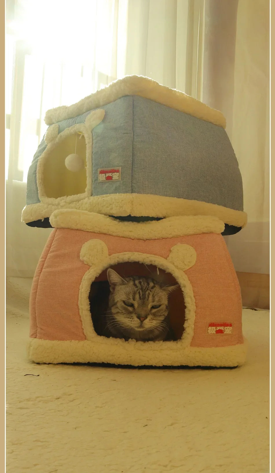 New 360 Degree Fully Enclosed Electric Heating Cat and Dog House Cat Nest Winter Warmth Constant Temperature Cat Beds Blanket