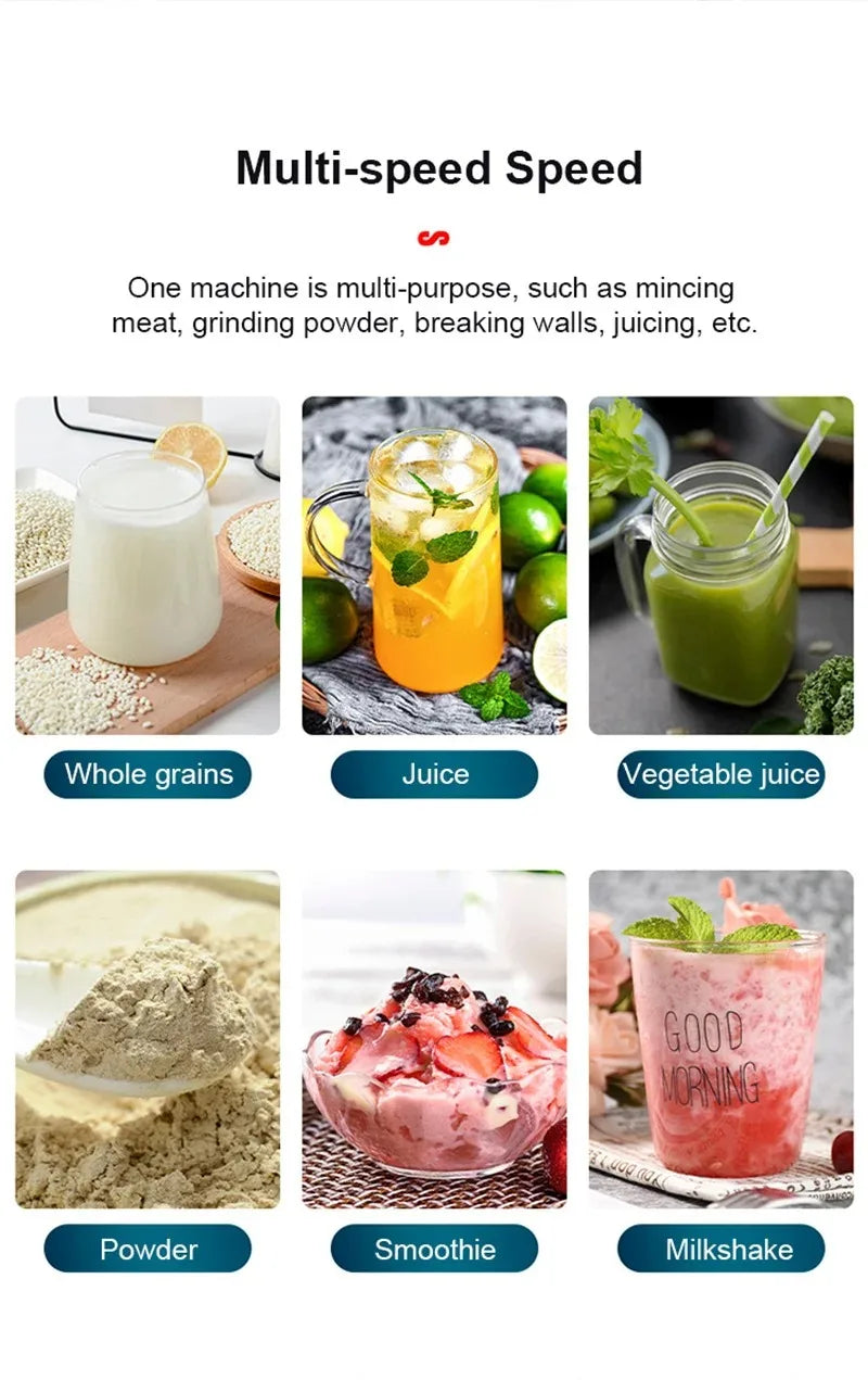 2000W Heavy Duty Commercial Grade Blender Mixer Juicer Fruit Food Processor Ice Smoothies Blender High Power Juice maker Crusher