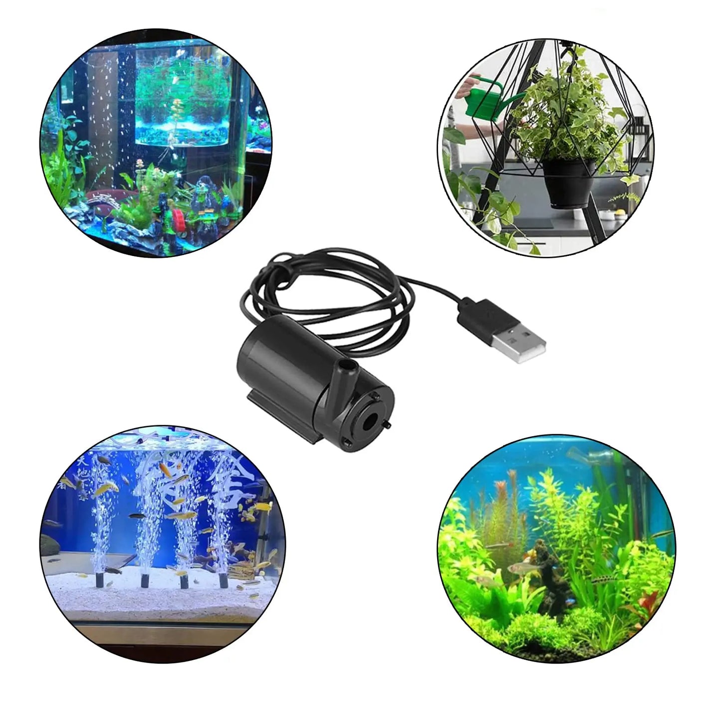 USB Submersible Pump Silent Micro Water Pump 3V 5V DC Low-voltage Portable Water Pump Suitable for Fish Tank Fountain Aquariums