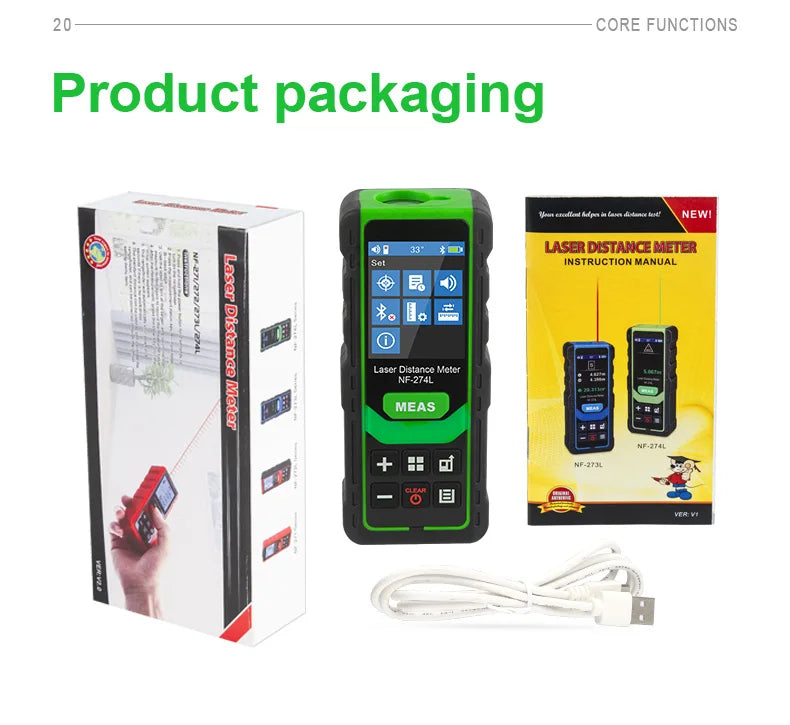 Noyafa NF-274L laser distance meter electronic roulette laser digital tape rangefinder trena metro laser range finder measuring