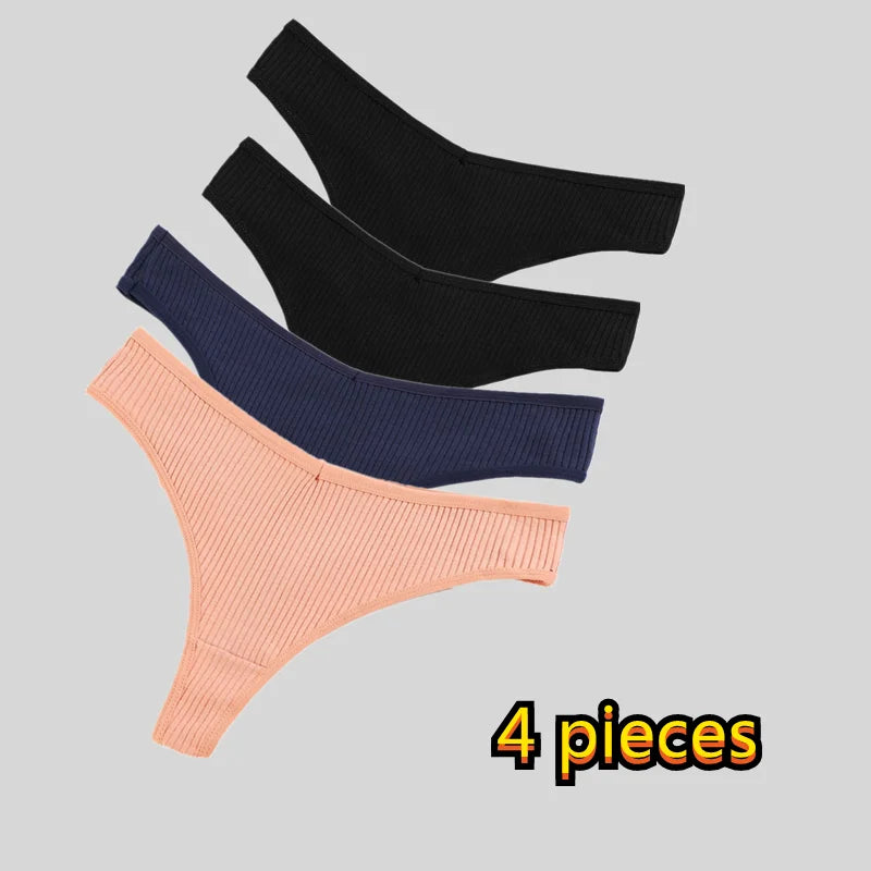 Ladies thong cotton comfortable underwear sexy panties low waist young girl thong solid color  lingerie shorts Woman clothes