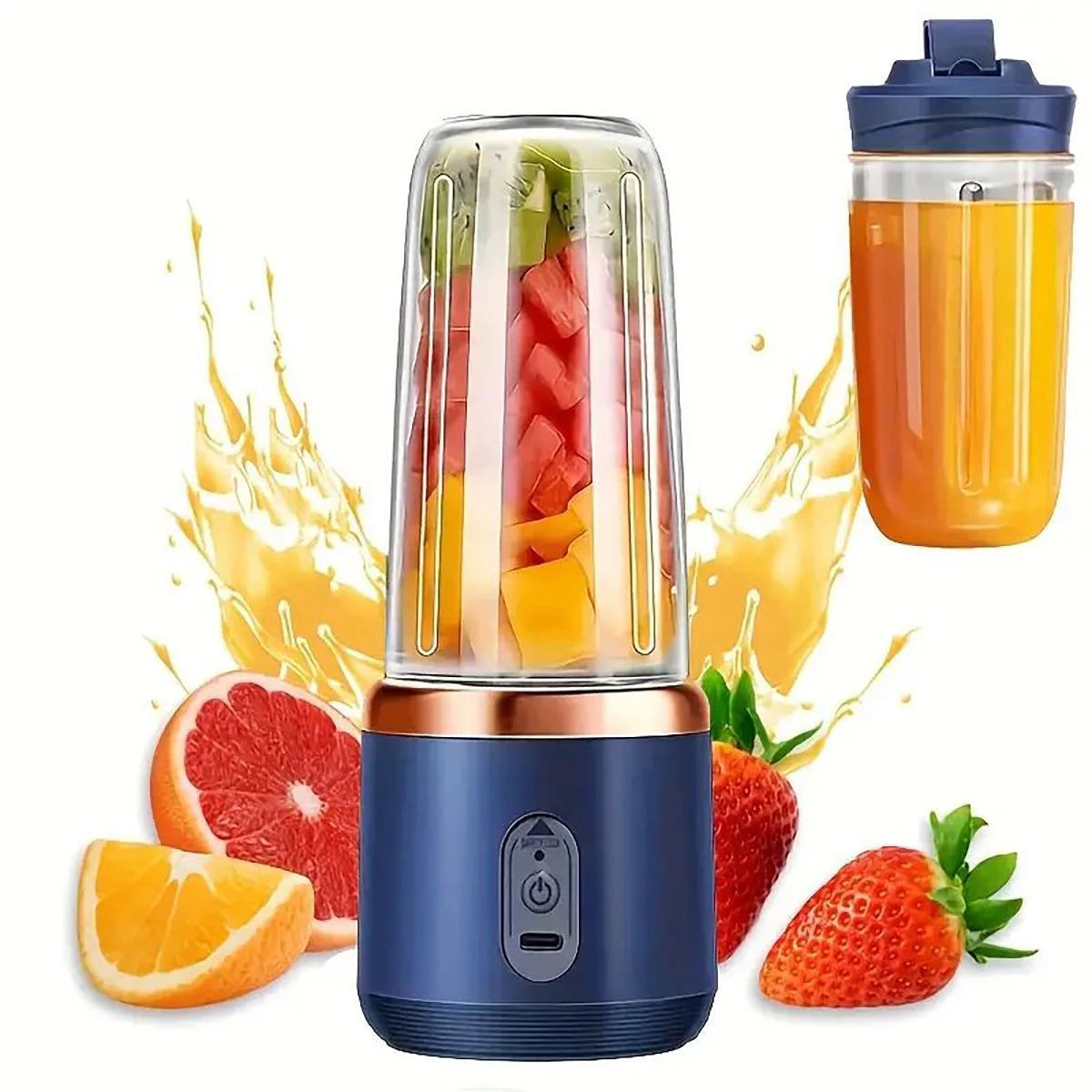 1PC portable blender, USB rechargeable personal juicer, food grade ABS plastic, multifunctional, used for smoothies and milkshak
