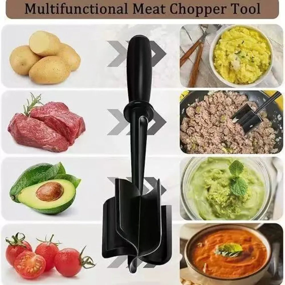 Handheld Meat Grinder Stick Chopper Rice Mixer Grinding & Bean Salad Blender Cooking Scraper Pounding Kitchen Accessories