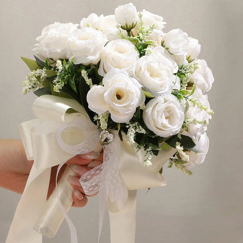 1PC Wedding Bouquet for Bride Wheat Ear and Green Leaf Wedding Bouquet Ceremony Anniversary Bridal Shower Wedding Accessories
