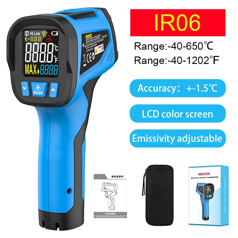 Infrared Thermometer 600~800°C Kitchen Digital Laser Temperature Meter Non-contact Pyrometer Food BBQ Heat meter Thermal imager