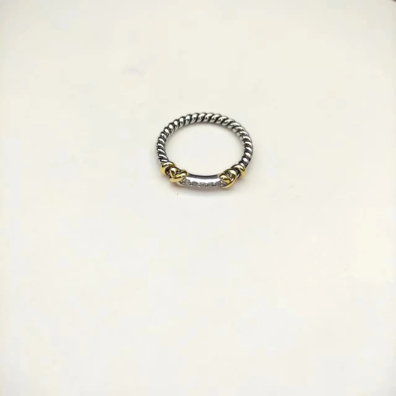 S925 Sterling Silver New Style Gold Wire Edging Ring Neutral Temperament Fashion Personality Trend Simple Retro Luxury Jewelry