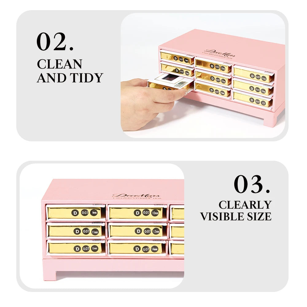 DeceMars Eyelash storage box Pink/Gray