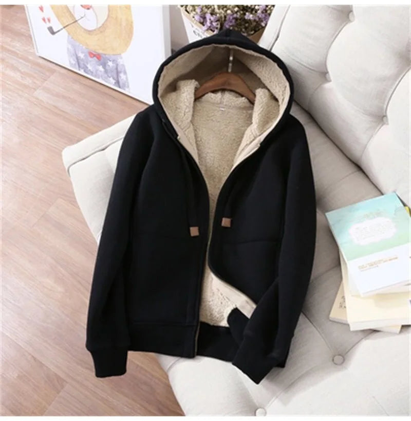 Winter Warm Sports Suits For Women Velvet Track Suit Thick Hoodies Jackets And Sweatpants Fleece 2 Piece Sets Women Outfit 2023
