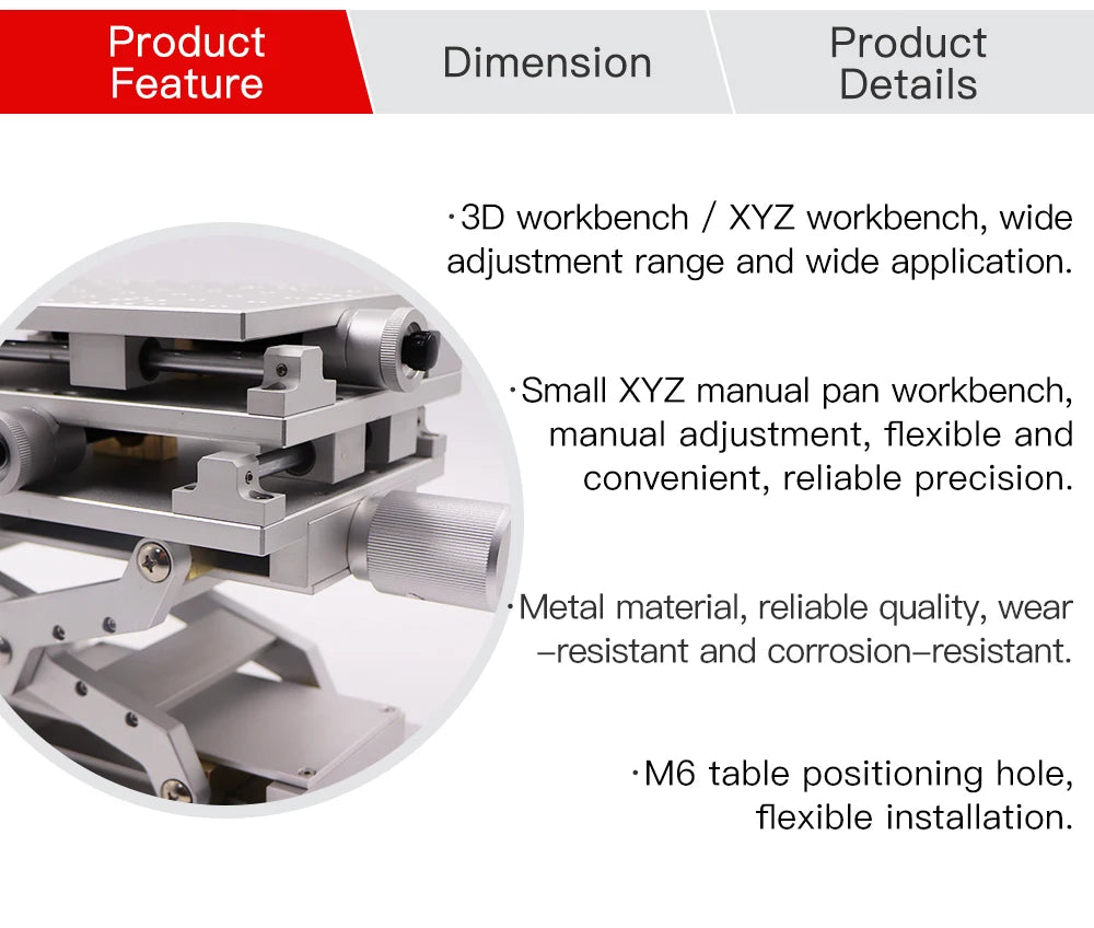 FONLAND 3D Laser Marking Machine Workbench XYZ Axis 210x150x150mm Height 150-275mm for Fiber Laser Machine Machine