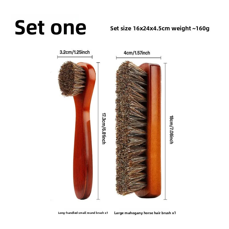 Horsehair Suede Polishing Brush Shoe Care Kit High Gloss Auto Seat Cleaner