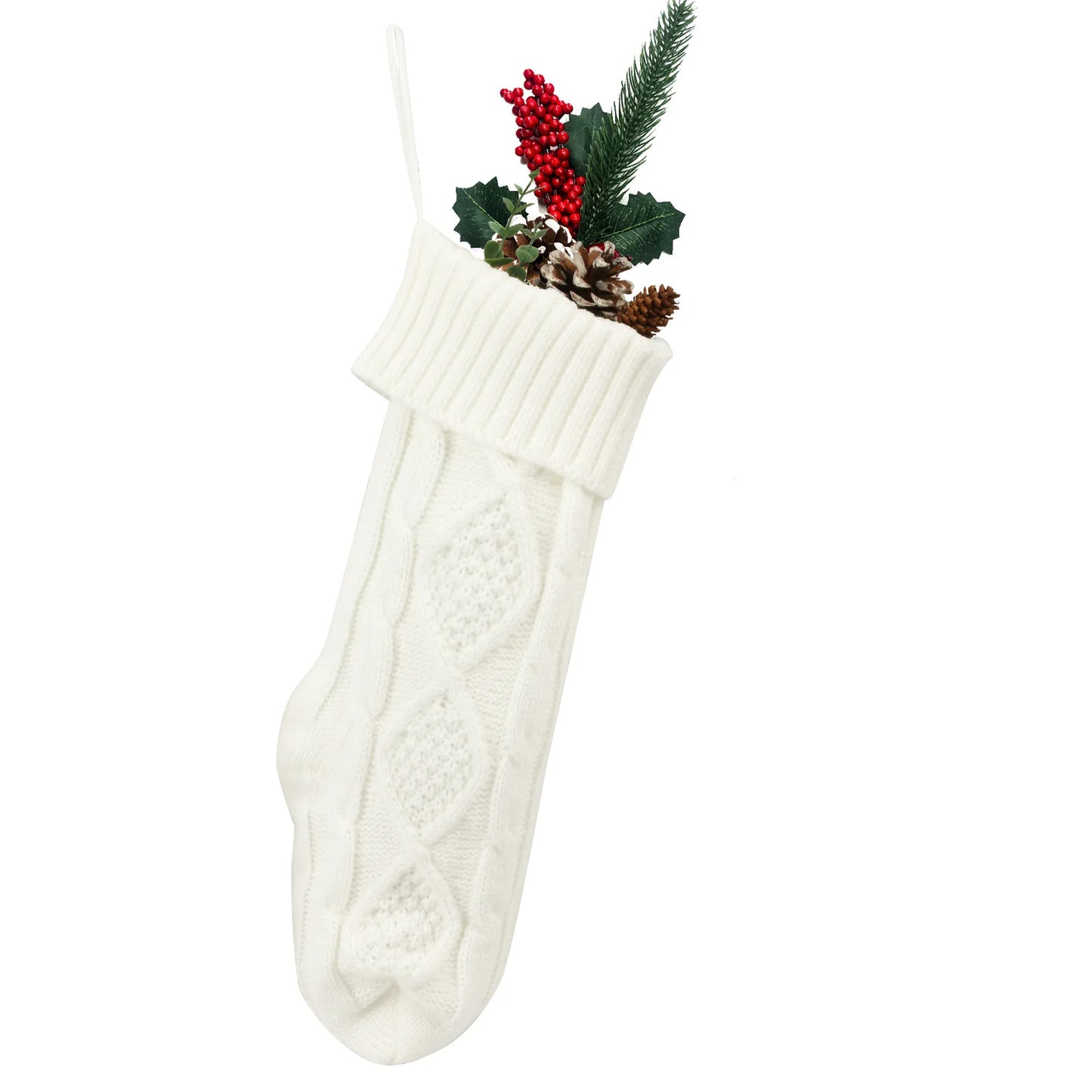 Large Christmas decorations Christmas stocking gift bag Knitted Christmas pendant Cross border woolen Christmas stocking