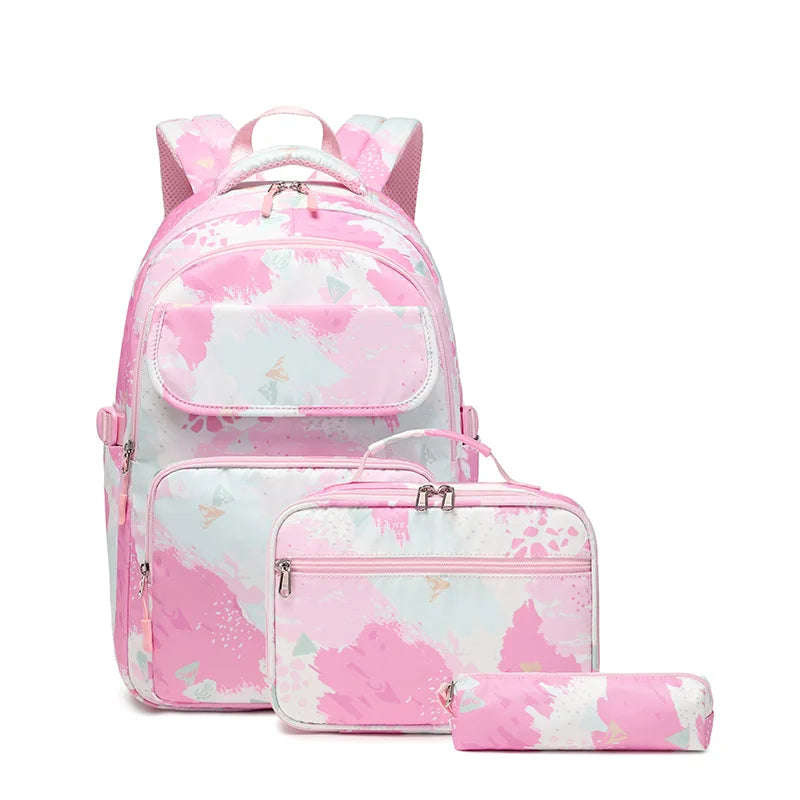 School Bags for Girls Set Waterproof Girls' School Backpack Pencil Cases Lunchbox Aesthetic Class Bags Designer Luxury Back Pack