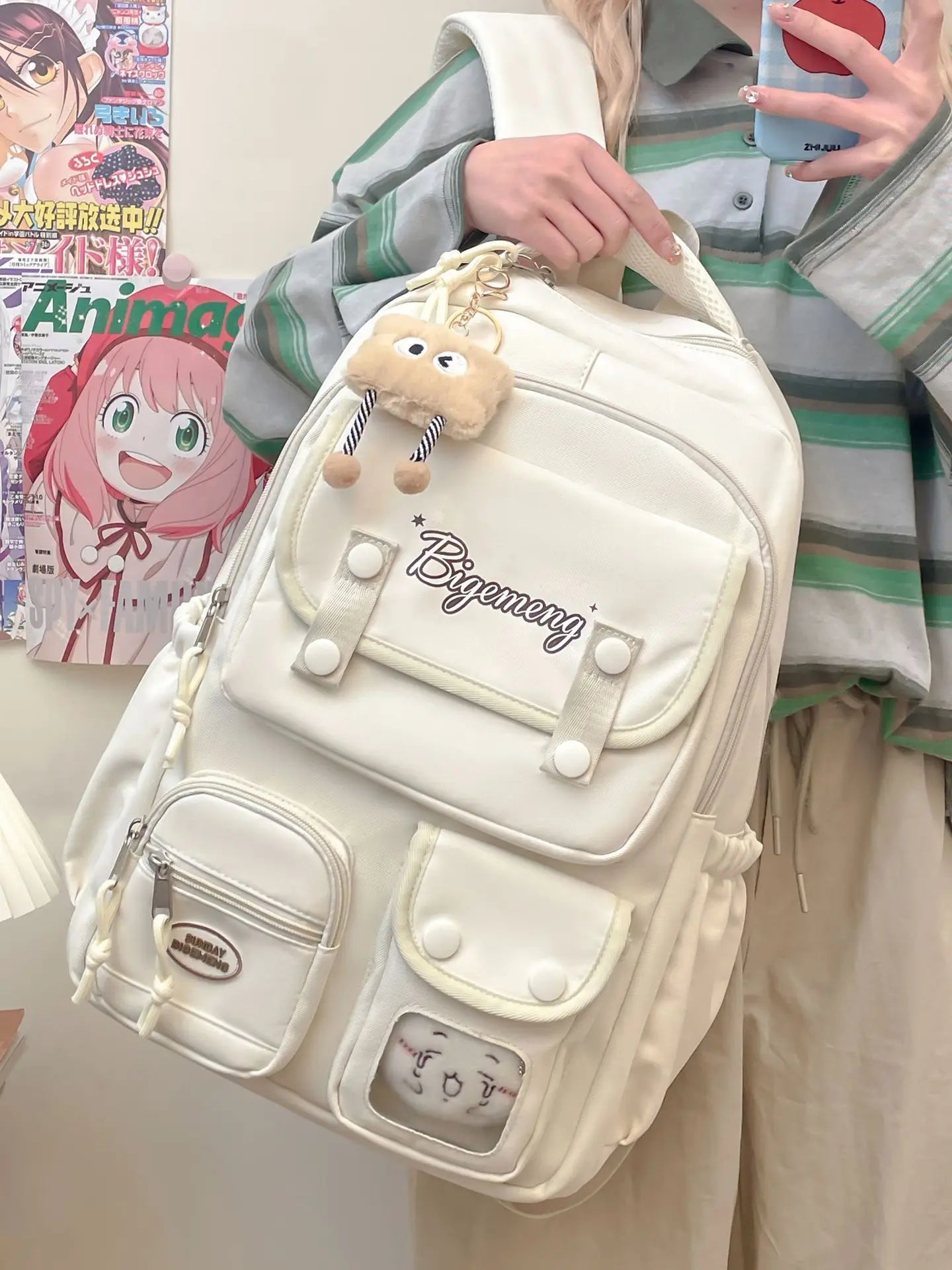 2025 cute student Backpack schoolbag For High School And Primary School Student Campus Versatile Backpack with doll