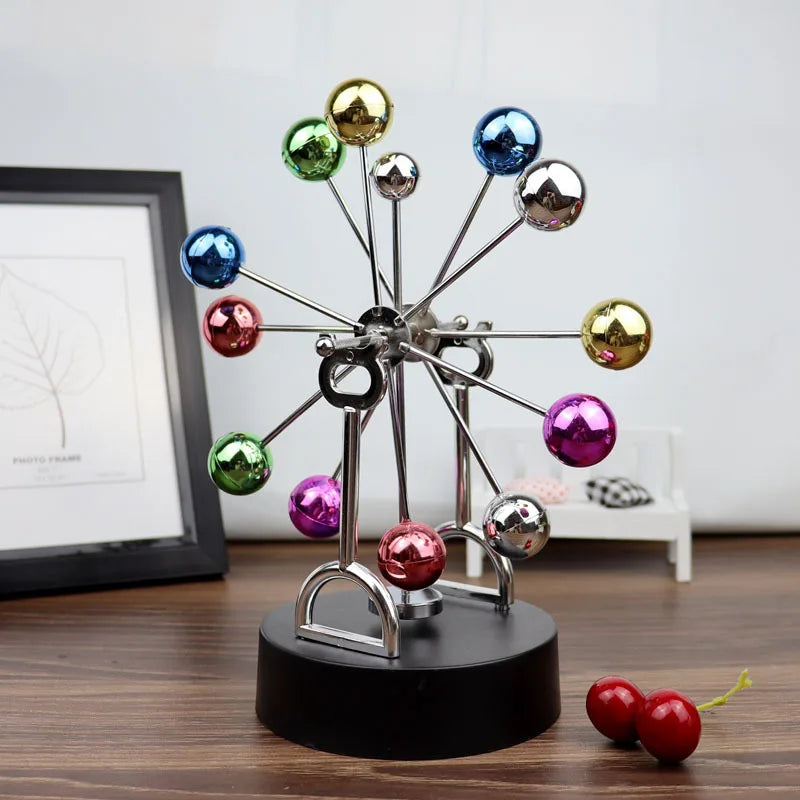 Rotating constant motion Newton pendulum, balance ball, magnetic levitation chaotic small pendulum, home dining table decoration