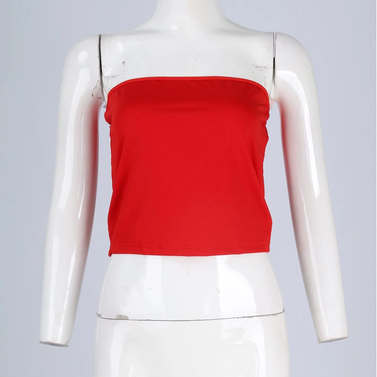 Women's Sexy Fashiopn Tube Tops Strapless Crop Tops Basic Backless Sleeveless Bandeau Cute Summer Outfits Sexy Solid Tops