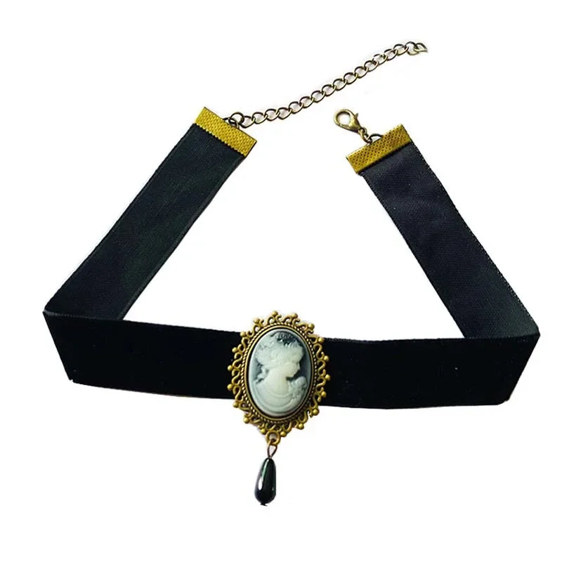 Gothic Black Lace Choker Necklace For Women Vintage Tassel Clavicle Chain Halloween Collar Choker Steampunk Party Jewelry Gift