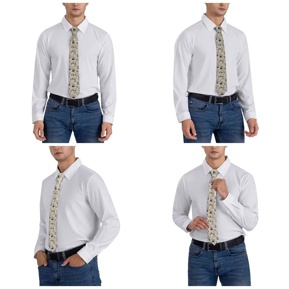Personalized Fashion S-Snoopys Neckties Men Silk Cartoon Office Neck Tie