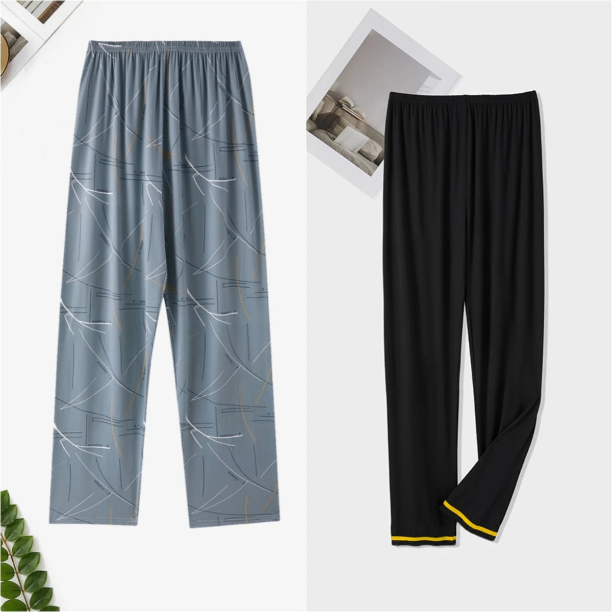 Pajama Pants Men's Spring and Autumn Loose Casual Trousers Home Pants Men's Home Pants Can Be Worn Outside