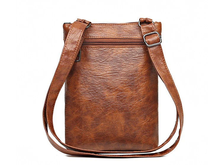 Ladies' soft leather shoulder bag, mobile phone bag, layered bag, mailman, one shoulder luxury designer, ladies' handbag, wallet