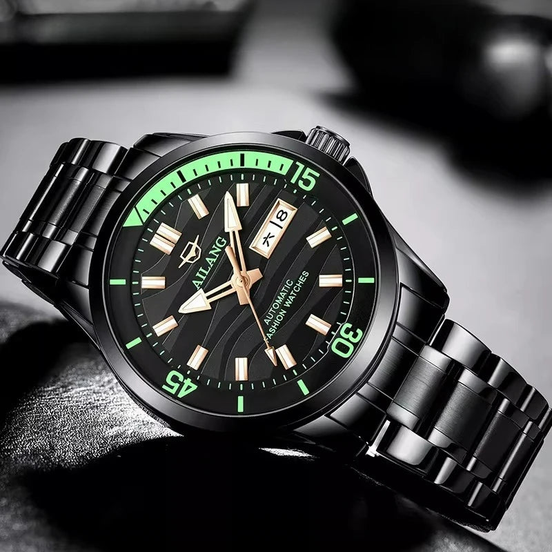 AILANG Men's Automatic Mechanical Watch Luxury Sports Waterproof Multi-Functional Wristwatch with Calendar Fashionable Brand