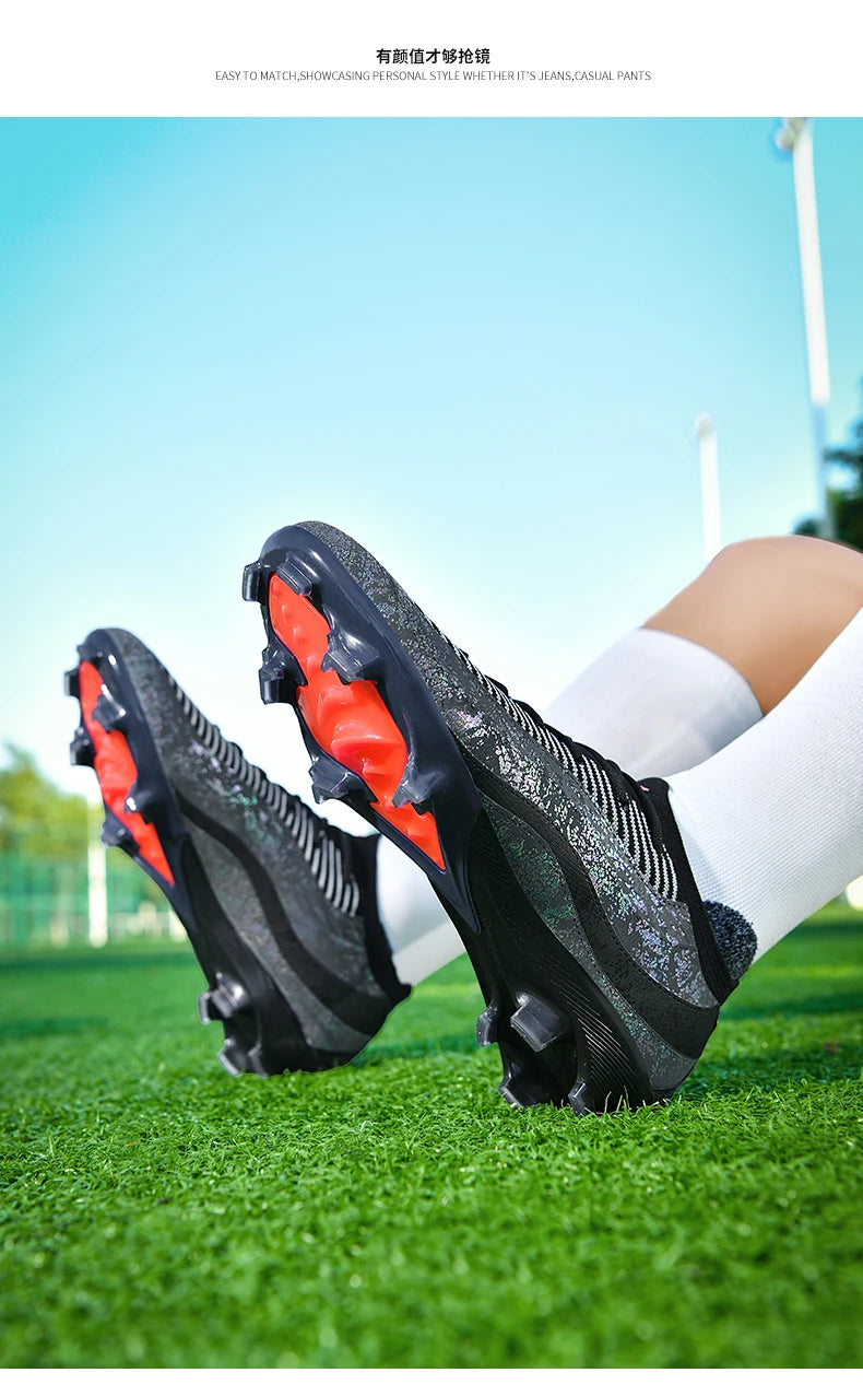 New Men's Soccer Shoes Professional Football Boots Non-Slip Cleats FG/TF Grass Outdoor Training Athletic Sneakers