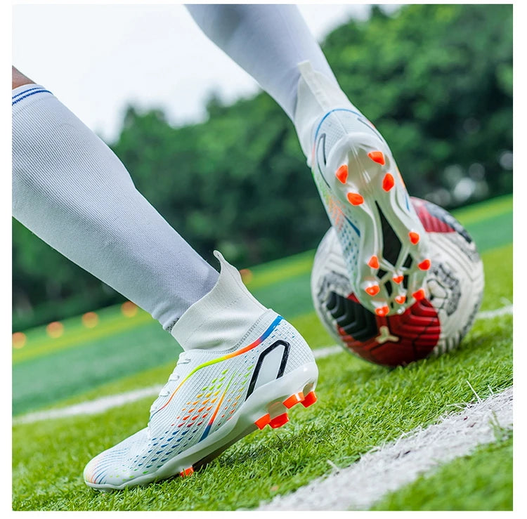 Football Shoes Men X2308 White TF/FG Original Professional Youth Anti-slip Indoor Fast Soccer Outdoor Training Football Sneaker