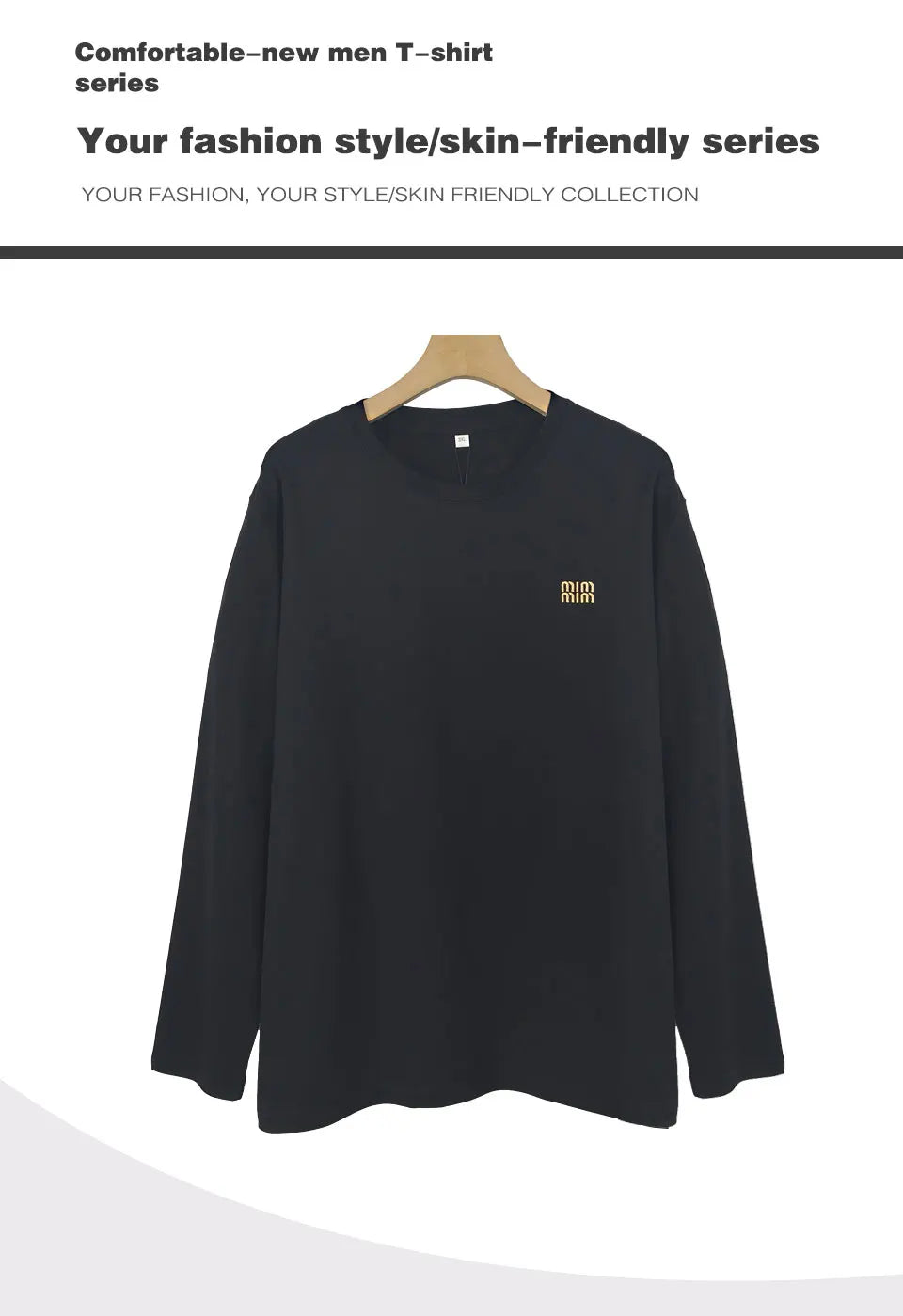 Men 100%Cotton Long Sleeve T shirt For Men Casual Embroidery Mens T-shirts High Quality Male Tops Classic Clothes Men's T-shirts